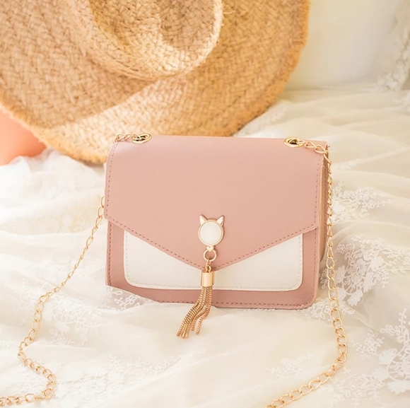 Mini pink crossbody Pearl cat purse - Picture 1 of 2